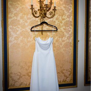 Elliatt - Honour Strapless Fit & Flare Midi Party Dress - Size M - White